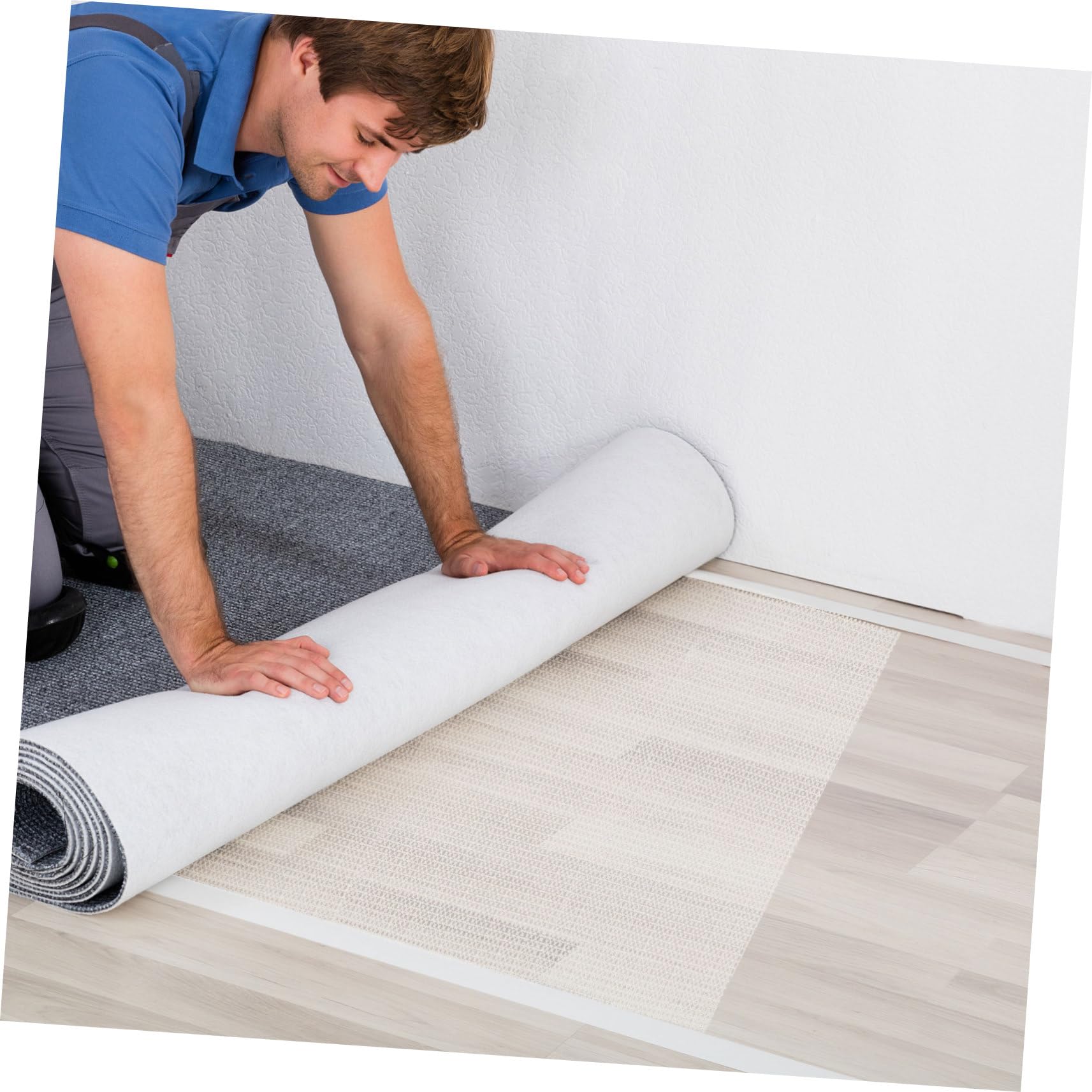 Homoyoyo -Tapis Antidérapant Blanc PVC 200x300cm pour Tapis