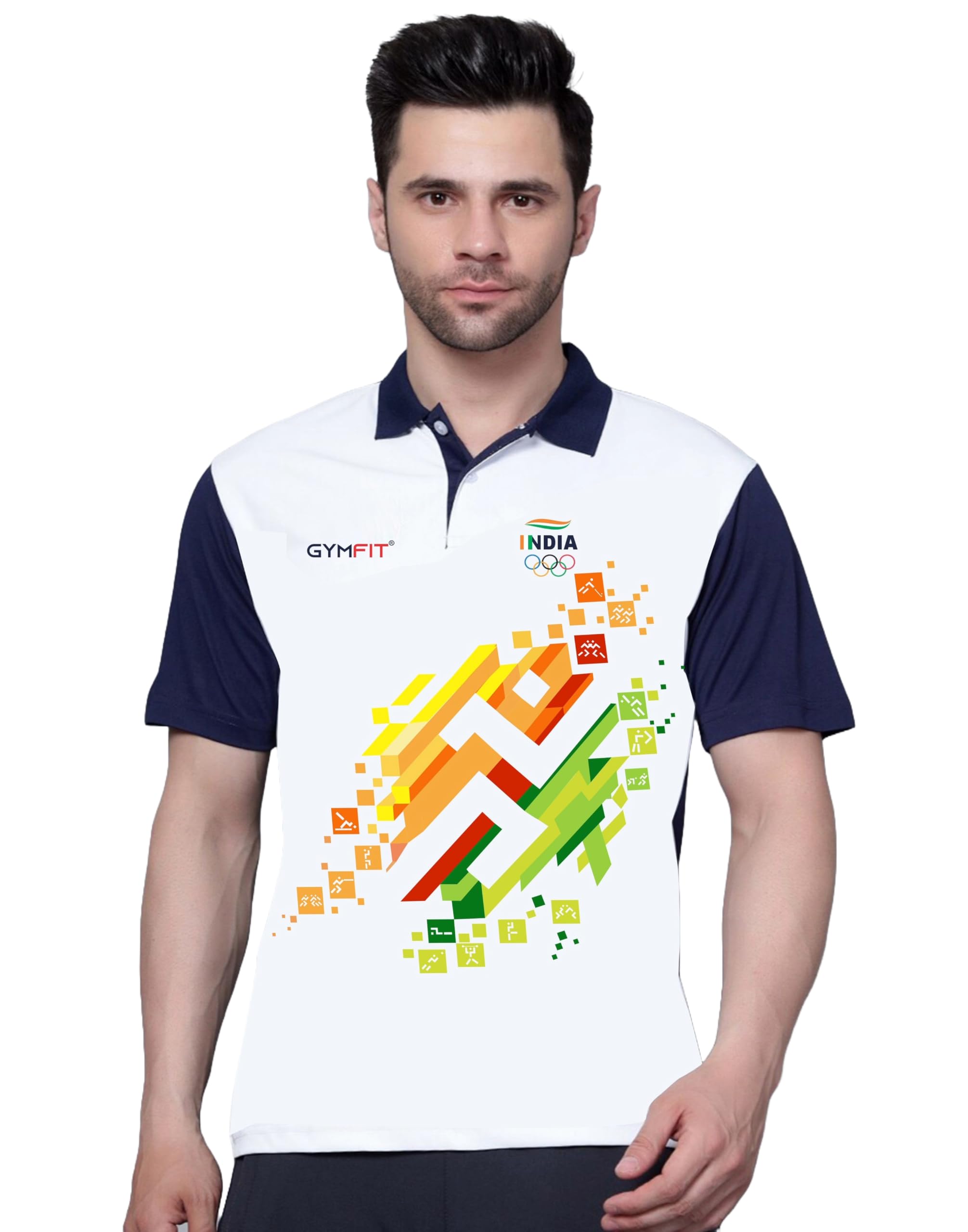 gymfit GF2025_G20GI KHELO India Printed Sports Jersey Men & Boy T-Shirts | Regular Fit Half Sleeve Collar Neck 100% Polyester & Premium Sublimation Prints Multicolour-picture-28