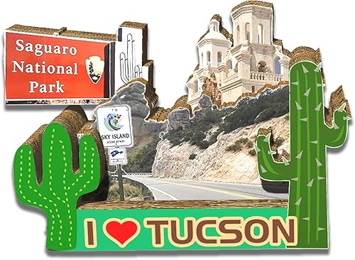 Imán de nevera con imán de Tucson de Estados Unidos, 3D, monumentos, viajes, coleccionables, recuerdos, decoración hecha a mano