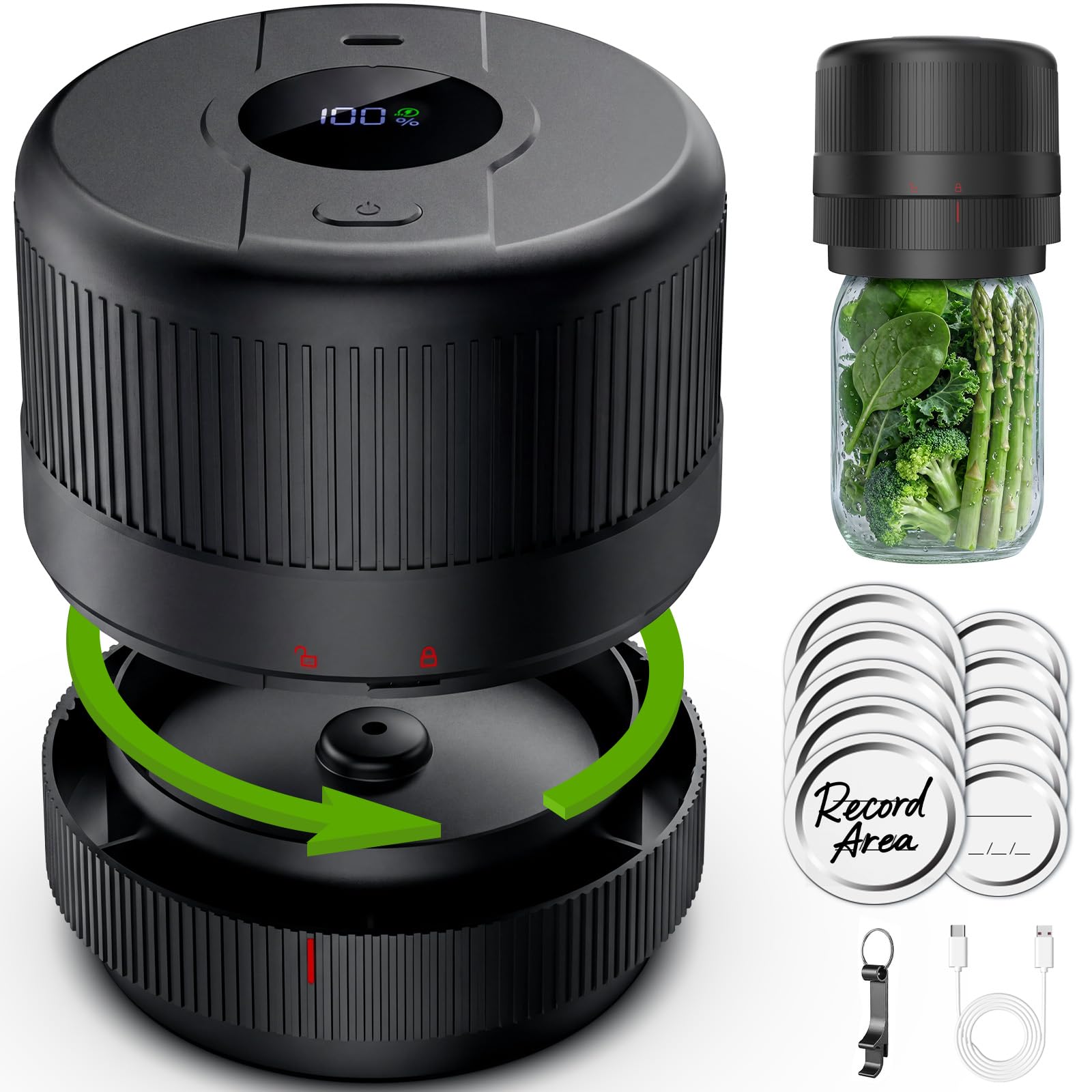 Wothfav Mason Jar Vacuum Sealer Kit