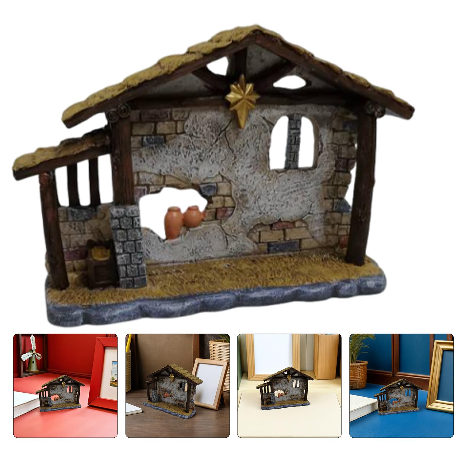 PRETYZOOM Krippenfigur aus Kunstharz 11cm Miniaturfigur Weihnachtsdekoration für Innen Tisch und Schreibtischdekoration Sammlerfigur