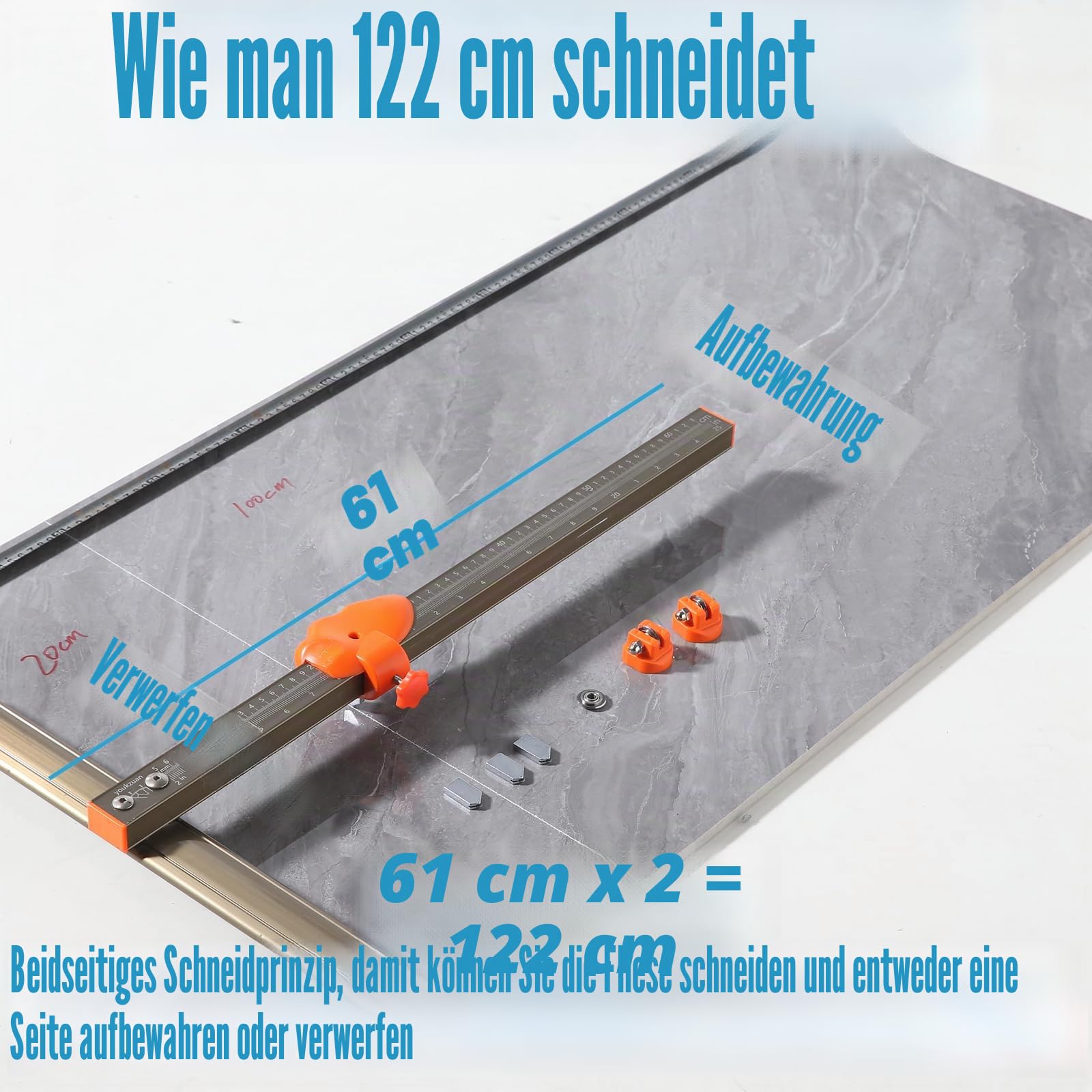 tile cutter manuelle Fliesenschneider Tool Kit mit großen Fliesenschneider (kann 48" schneiden), leistungsstarke Zange, 3Pcs Schneidklingen und 3Pcs Schneidräder