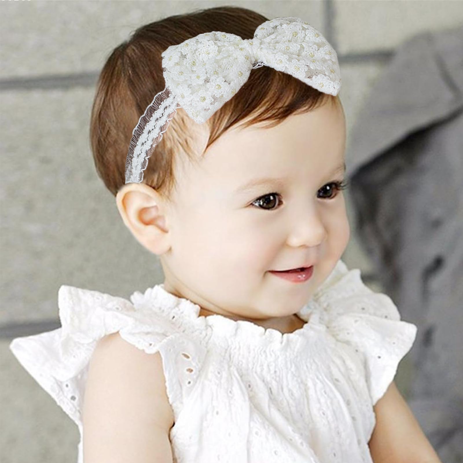 Diademas De Encaje Para Bebés - Moños Anchos Y Suaves Para Niñas, Ideales Para Fotos Y Día A Día