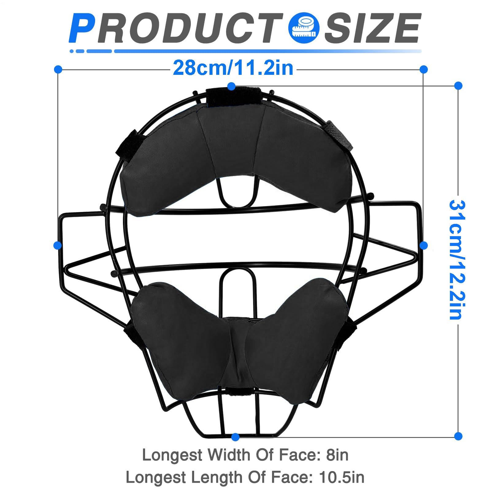 Máscara de béisbol para adultos, máscara de softbol para adultos, máscara de árbitro ajustable para béisbol, ligera, tradicional, segura, de cara completa, máscara protectora de softball con