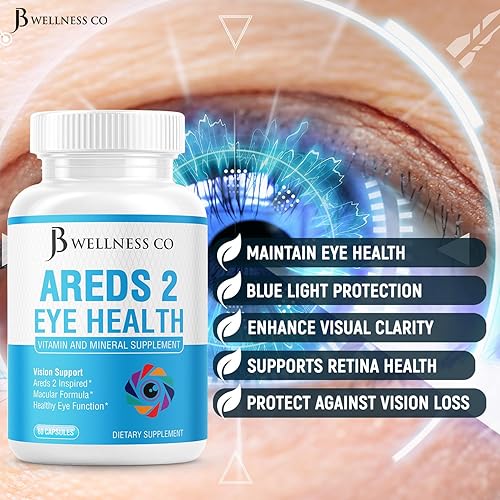 Miniatura 6 de JB Wellness AREDS 2 Suplemento vitamínico y mineral para ojos, contiene luteína, vitamina C, zeaxantina, zinc y vitamina para mejorar la visión, 180