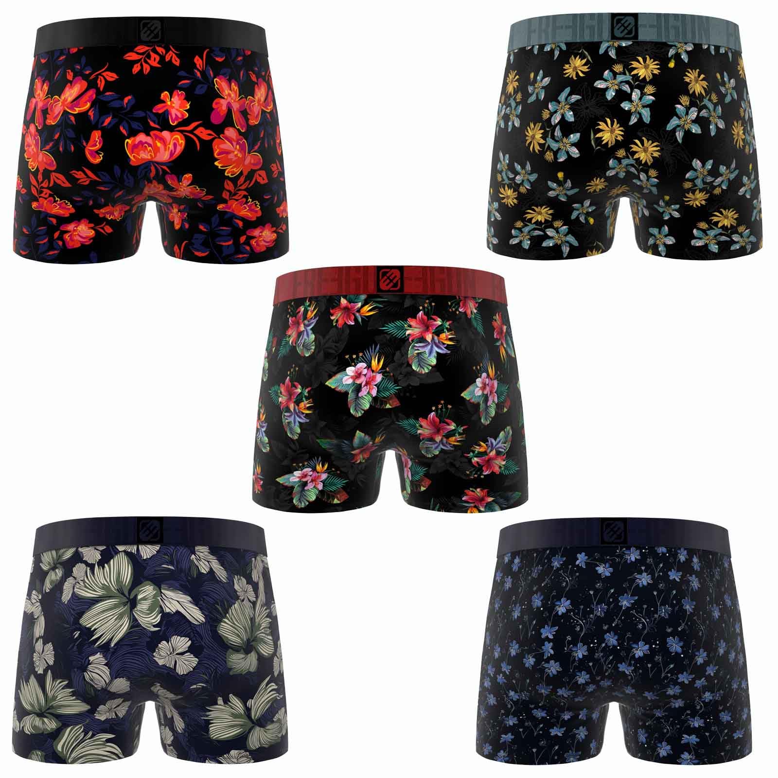 FREEGUN Boxer Homme Microfibre Flowers