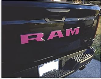 RAM Tailgate Emblem Overlay Decal Stickers 2025 Ram 1500 (Color: Hot Pink)