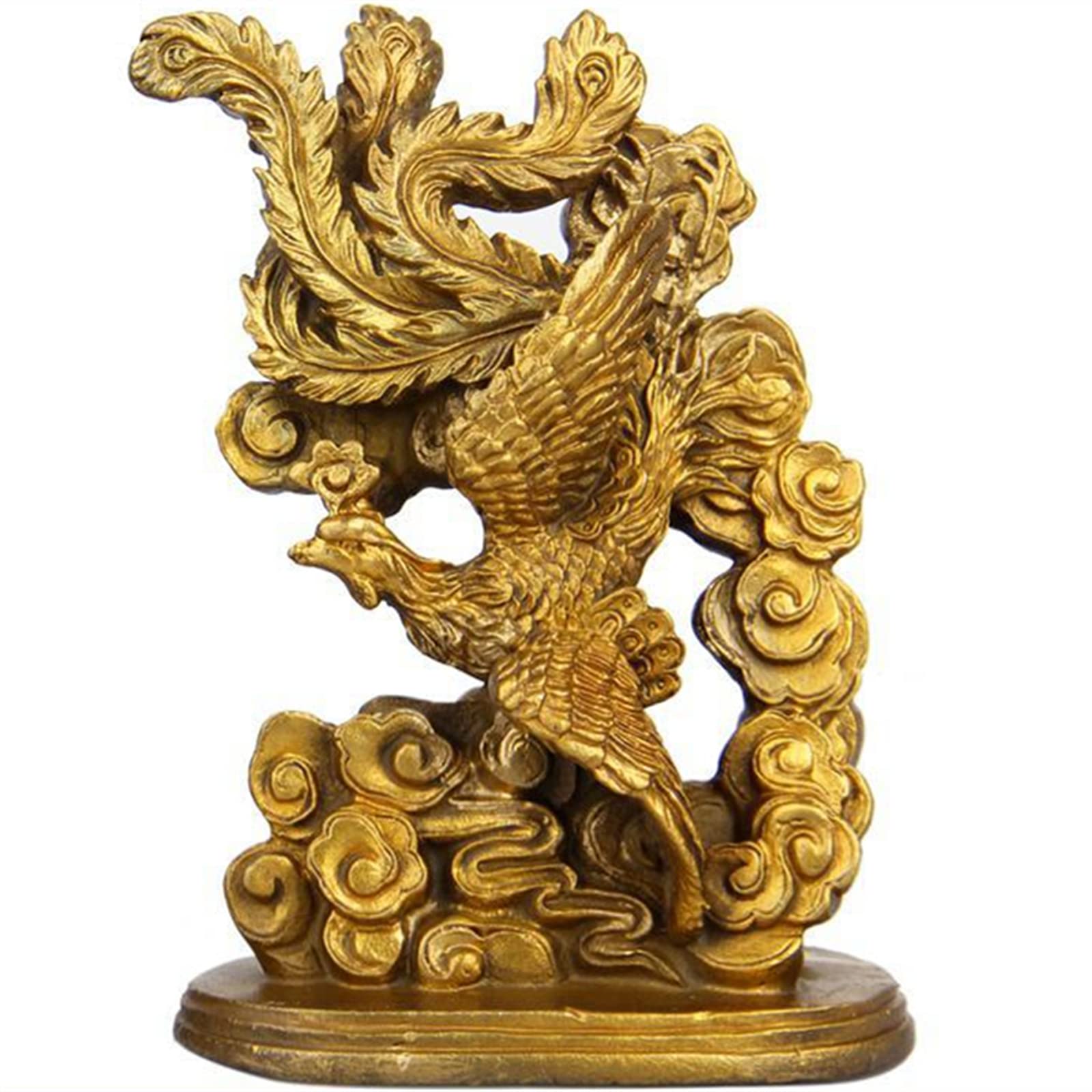 風水龍 と鳳凰 オブジェ