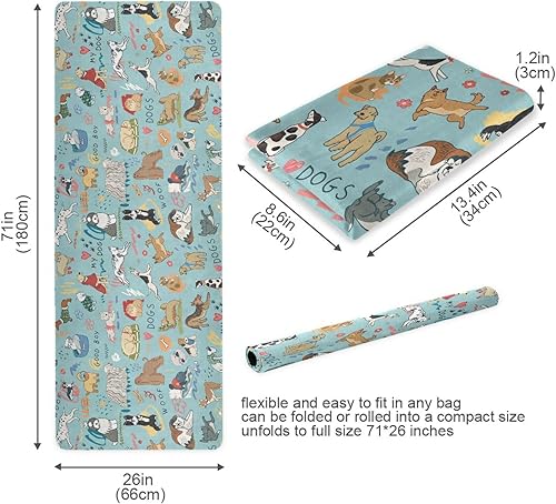 Miniatura 5 de Tapete de yoga para perros para diferentes perros, antideslizante, de goma natural, para entrenamiento en casa, gimnasio, estiramiento, pilates, con
