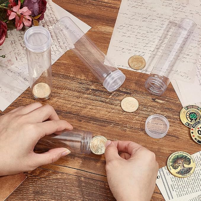 Tubos para almacenaje de monedas mitad dólar 50 piezas miniatura 2