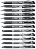 Pentel ENER-GEL Deluxe Liquid Gel Pen, Bold Line, Metal Tip, Black Ink, Box of 12 (BL60-A) – view 1