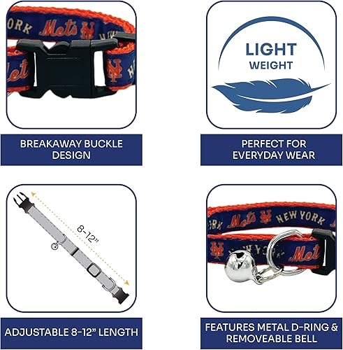 Miniatura 15 de MLB CAT Collar de satén de Los Angeles Angels, collar de equipo de béisbol para perros y gatos. Un collar de gato brillante y colorido con colgante