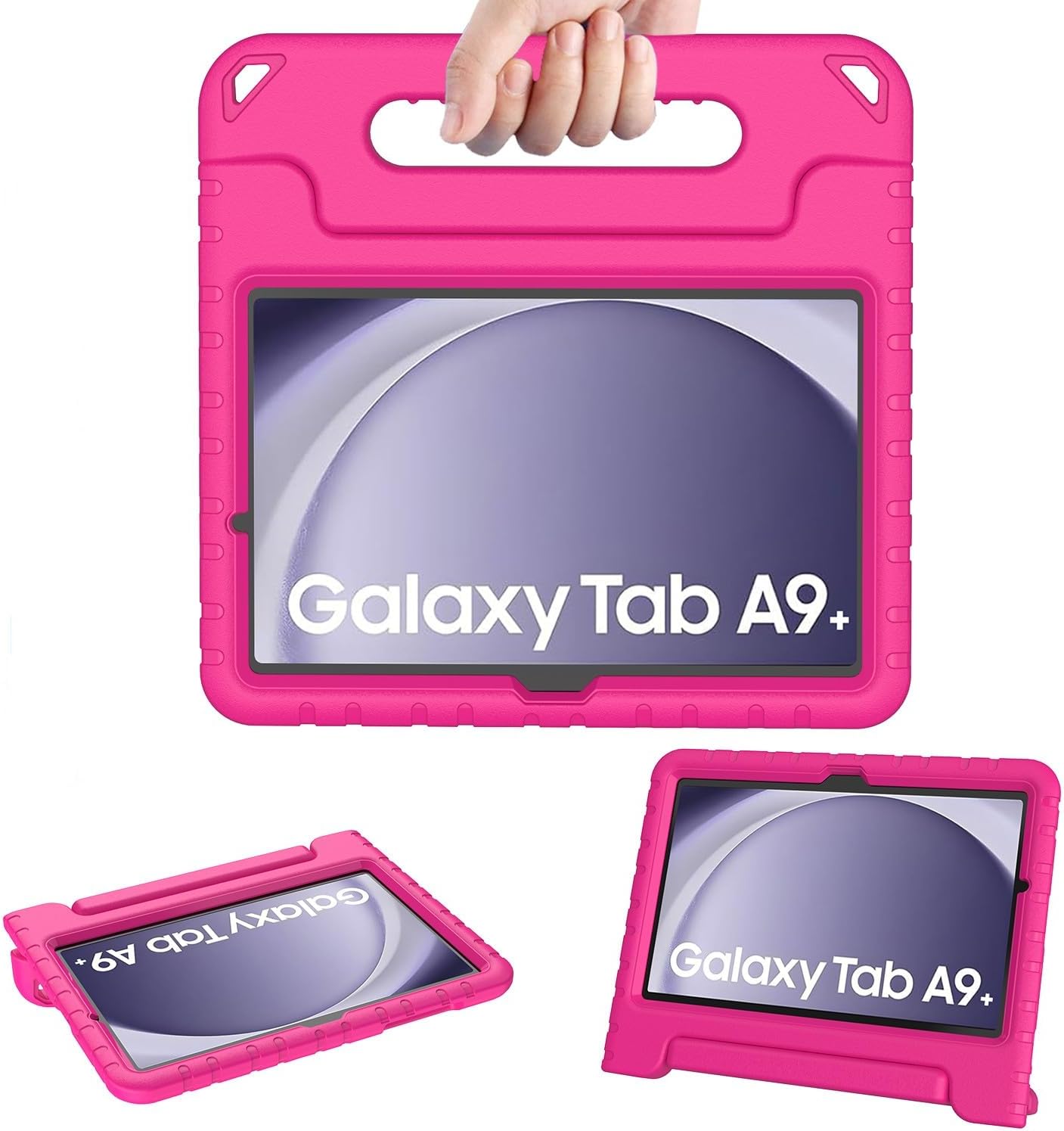 AVAWO Shockproof Kids Case for Samsung Galaxy Tab A9+ Plus 11 inch with Built-in Screen Protector, Rose for Galaxy Tab A9+ 11" 2023 Rose