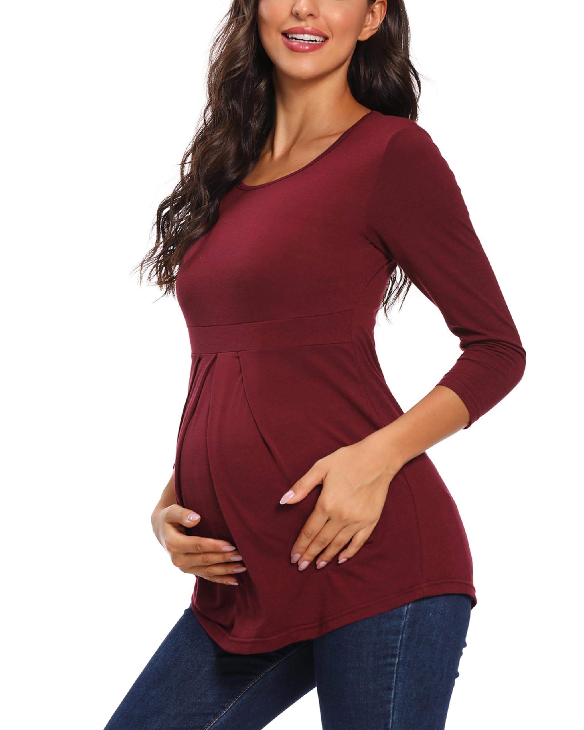 Camiseta de manga larga para mujer embarazada, maternidad