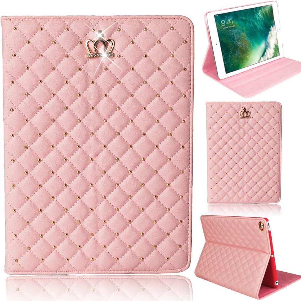 iPad 9.7 2018 2017 Case 5th / 6th Gen Cover Bling iPad Air 2 Case, Air 1 Case,Sparkly Glitter Folio Stand Smart Cover Protective iPad Case for iPad 9.7 2017 2018 iPad Air Air 2 Cover case Pink