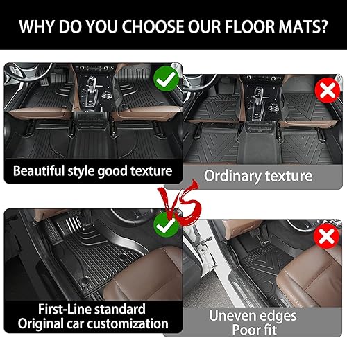 Miniatura 6 de AOMSAZTO Alfombrillas de piso compatibles con Toyota Corolla Sedan 2014-2019, Alfombrillas de piso automotrices de TPE resistente para todo clima,