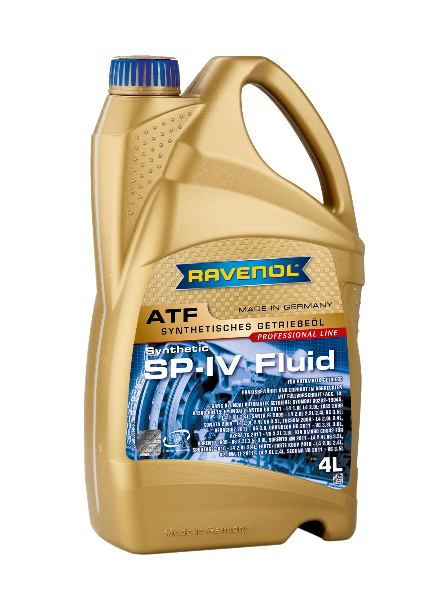 RAVENOL J1D2189-004 ATF (Automatic Transmission Fluid) - Full Synthetic - Compatible with SP-IV for 6-Speed Transmissions (4 Liter)