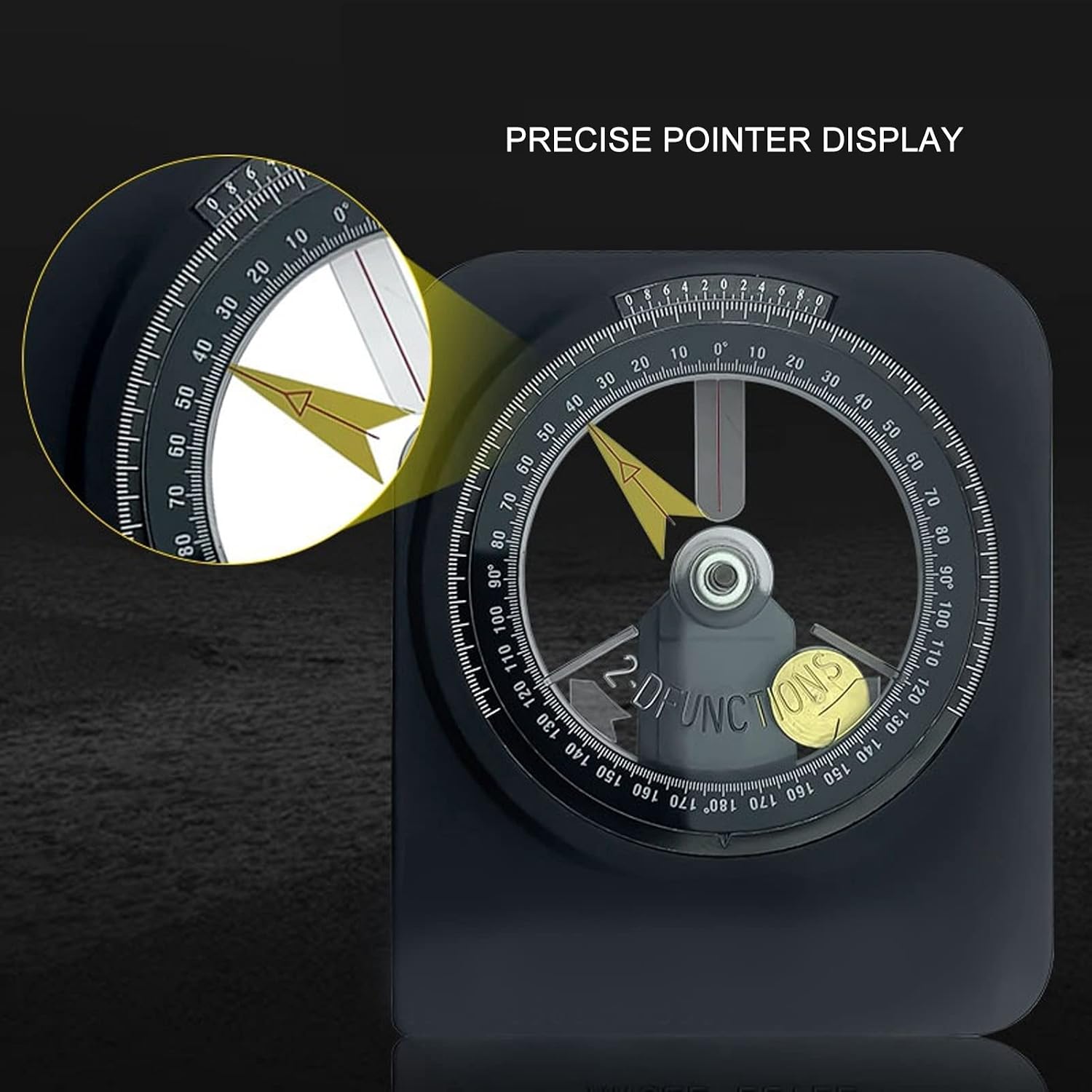 Respicefinem Magnetic Angle Locator Double Scale High Accuracy Bi Directional Magnetic Stripe Protractor for Measurement