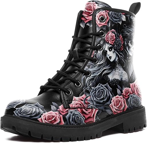 71WXnpnvrAL. AC SY500 2025 Botas de combate góticas para mujer, botas de combate góticas, impermeables, con cordones, zapatos de invierno de moda, botas de regalo para el día de San Valentín