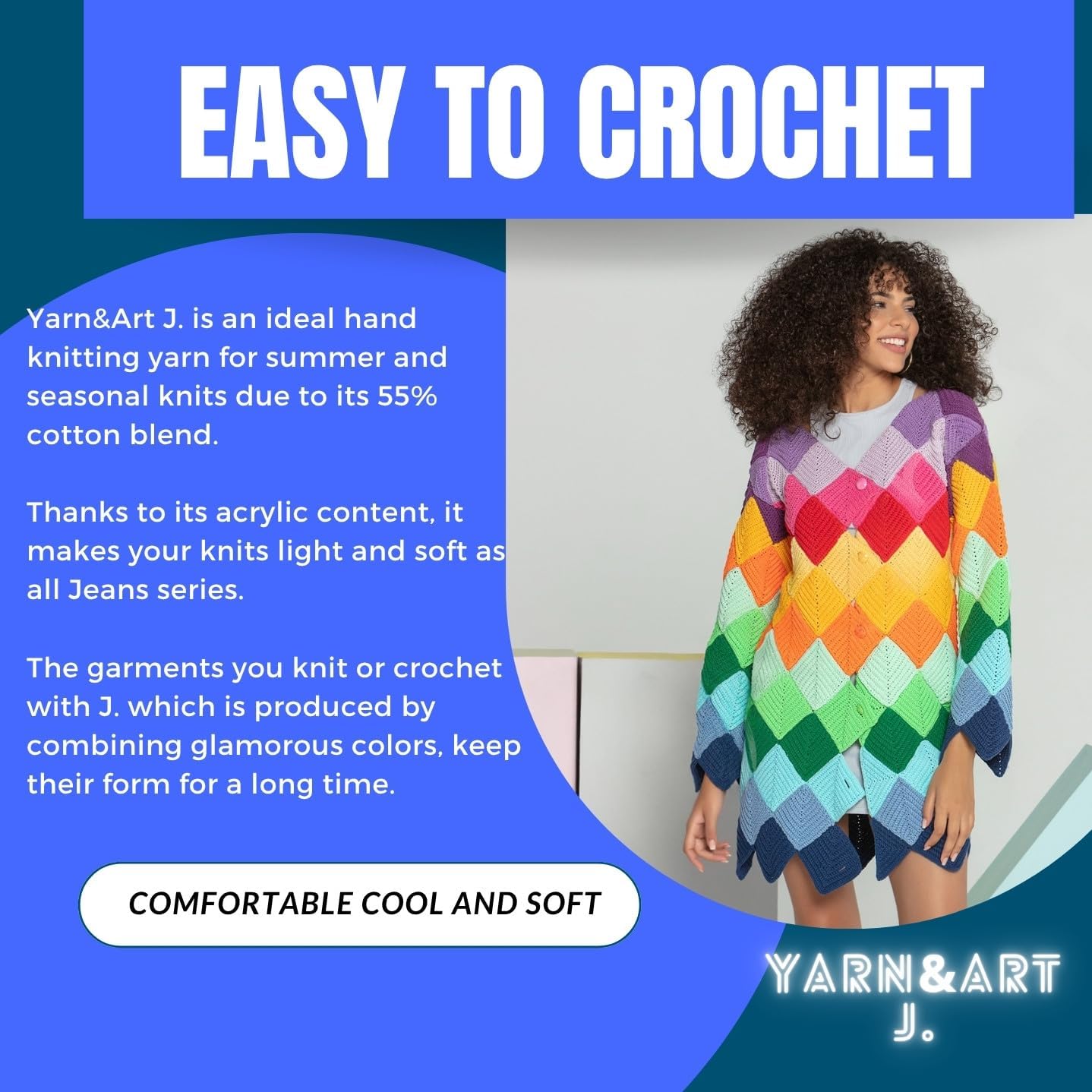 30 Balls YarnArt Balls with Amigurumi Magazine 55% Cotton 45% Fine-Sport 2 Acrylic Cotton Yarn Knitting Crochet Baby Softness Multicolor Thread Summer Top Most Used Colors