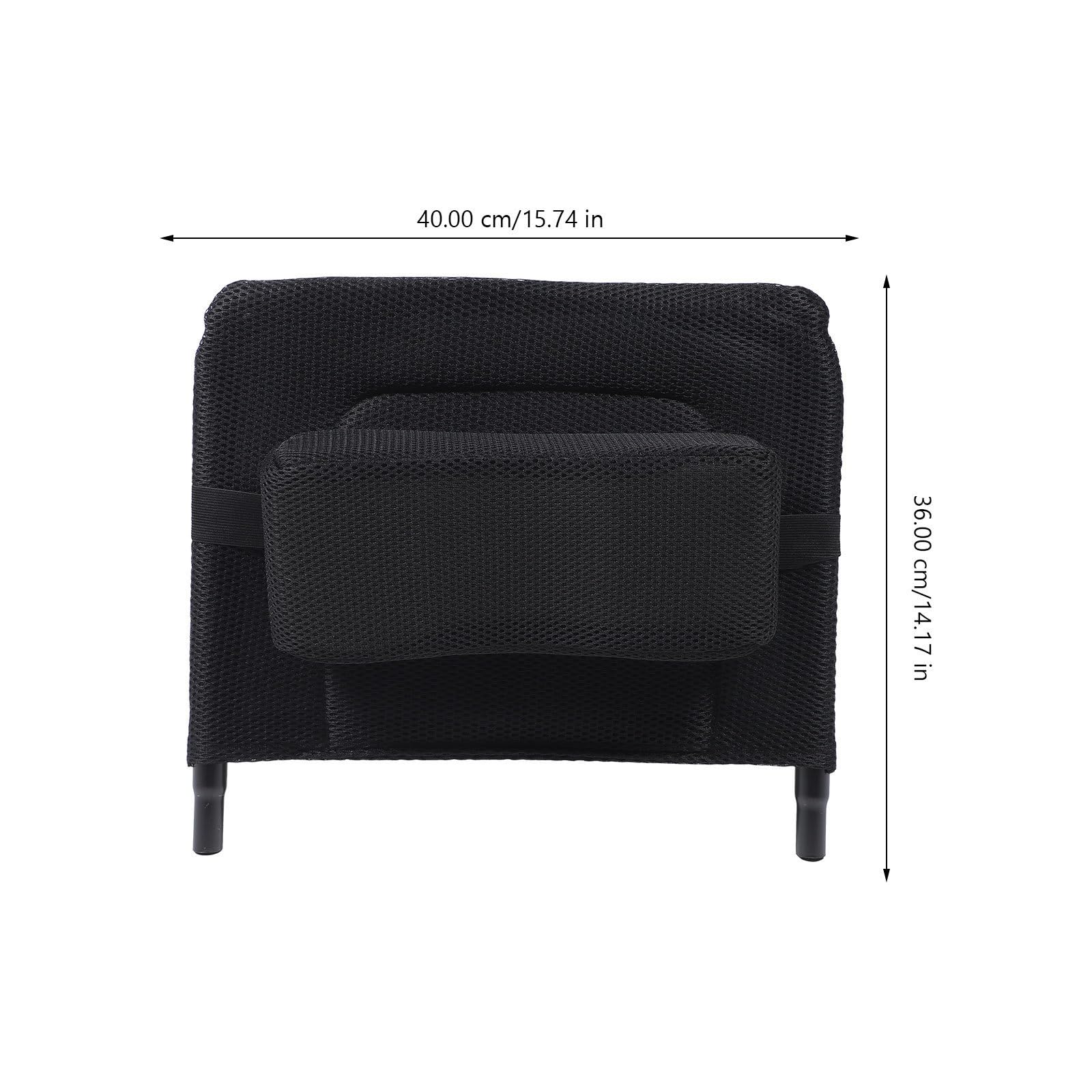 Extensión de Respaldo para Silla de Ruedas Manual de Acero al Carbono Tela de Malla Negra, Respaldo Alto y Firme para Mayor Comodidad y Soporte