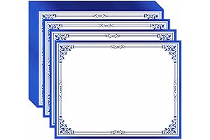 Gold Foil Border Professional Certificate Paper 8.5"x11" for Awards in Blue
