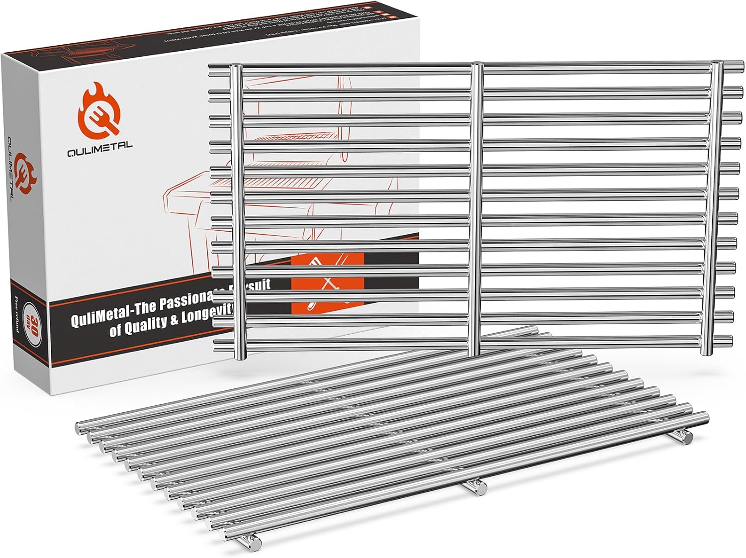 7637 9MM Grill Parts for Weber Spirit E210, E220, S210, S215, Spirit 200 & GS4 Spirit II E210, Spirit II E220 Series with Front-Mounted Control, 17.5'' SUS304 Stainless Steel Grates for Weber 7637