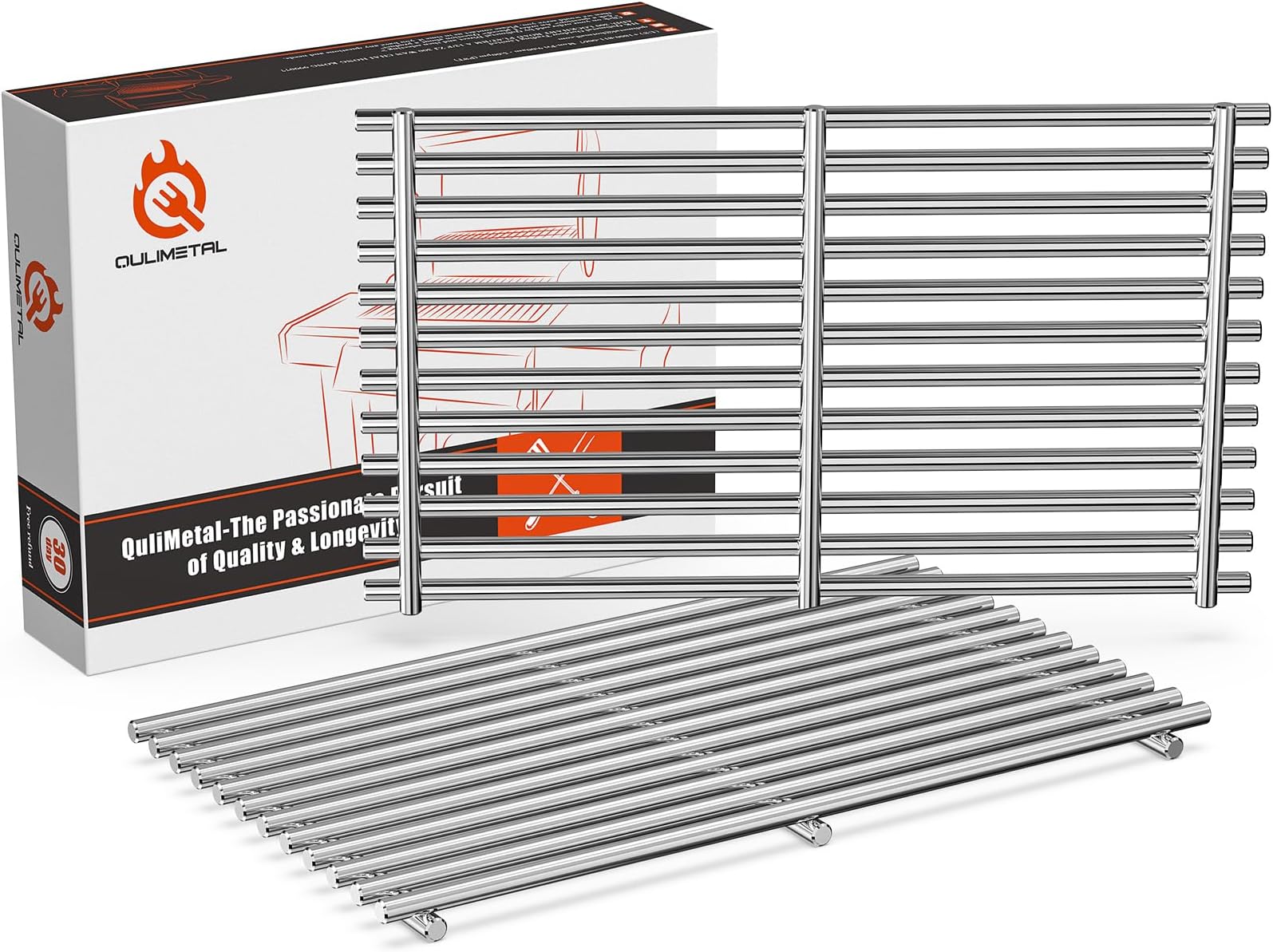 7637 9MM Grill Parts for Weber Spirit E210, E220, S210, S215, Spirit 200 & GS4 Spirit II E210, Spirit II E220 Series with Front-Mounted Control, 17.5'' SUS304 Stainless Steel Grates for Weber 7637