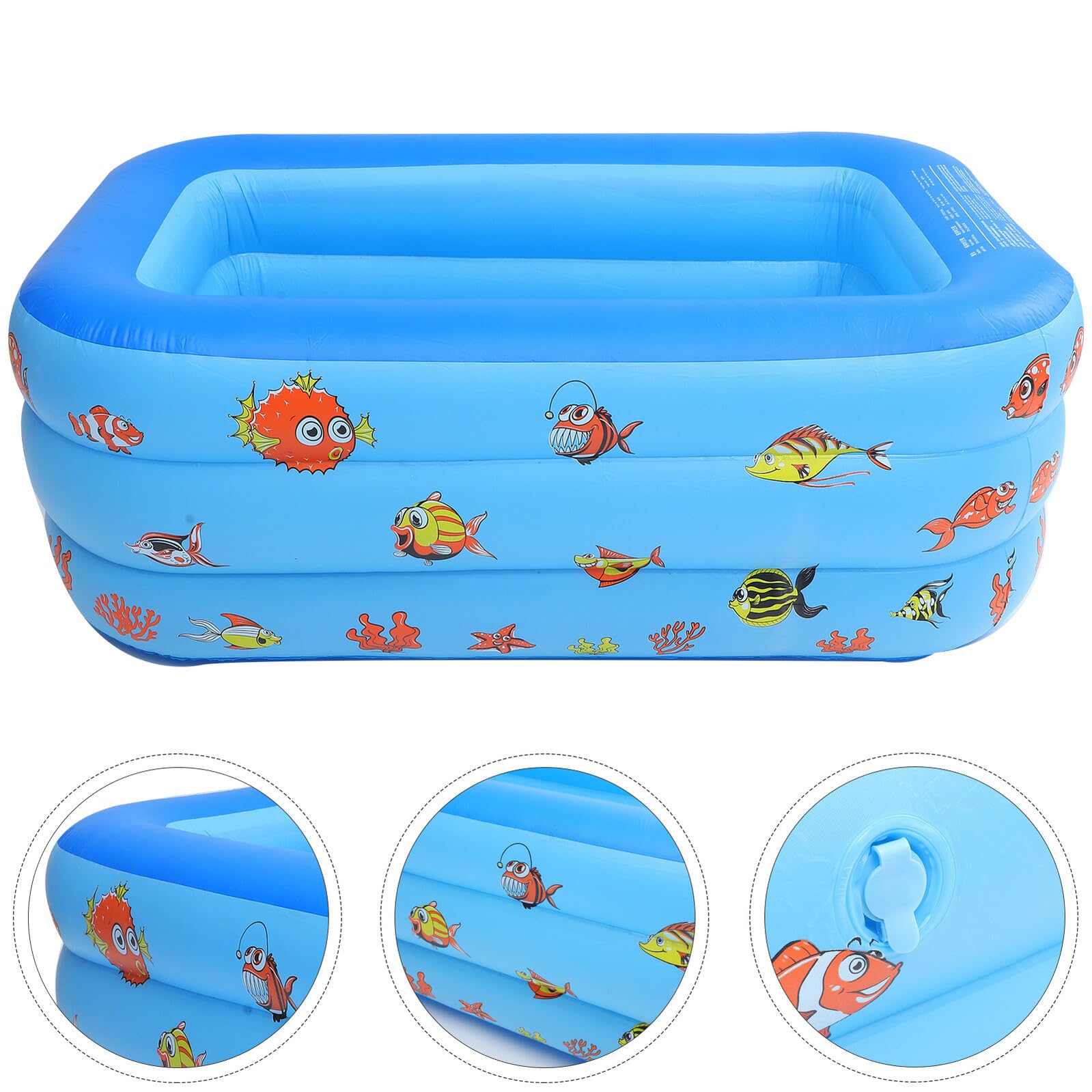 Piscina Hinchable para Niños de PVC, Estructura de Tres Niveles Azul
