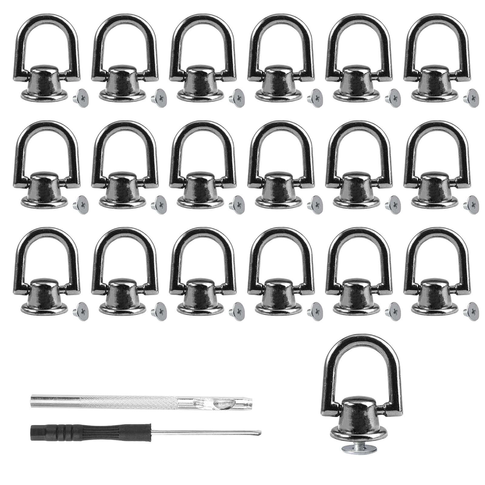 FANNAS 4 PEZZI Rivetti In Ottone Per Rivetti D Ring Chiodi Per Rivetti - 7