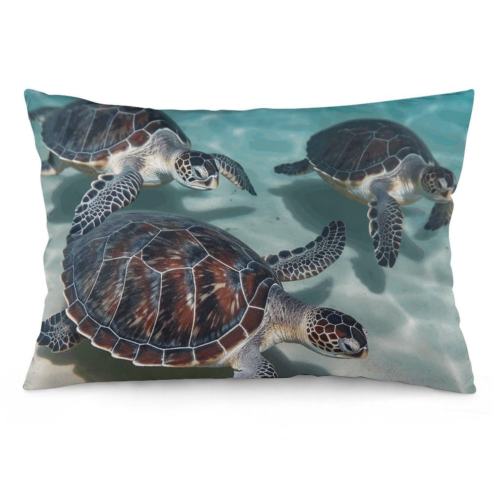 2 Pack Pillow Cases for Hair and Skin, Soft Breathable Pillow Case Covers with Hidden Zipper, Sea Turtles Pillowcase 12 "x20 Pillow Covers for Sleeping Gift