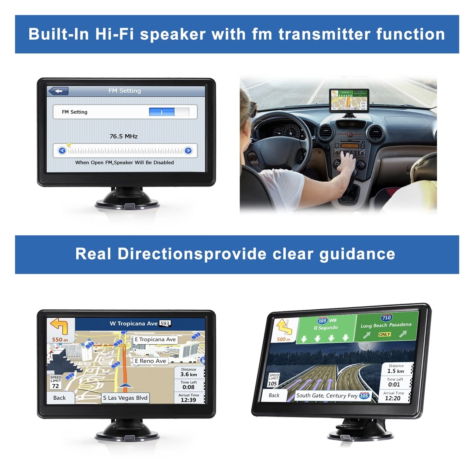 Navigazione GPS per camion, camper, auto 7 '' auto camion GPS Navigazione 735 25. 6 MB + 8 GB HD Touch Screen Auto Navigator Facile da usare (Size : BT)