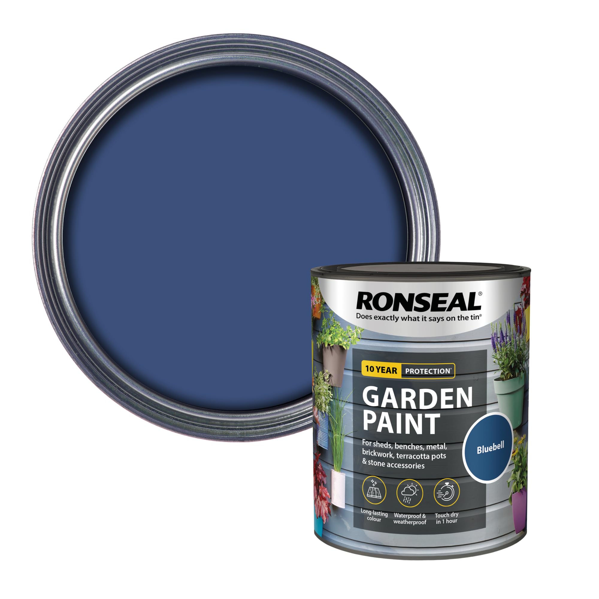 Ronseal Bluebell Rslgpblub750 Gpblub750 Garden Paint 750Ml, 750 Ml