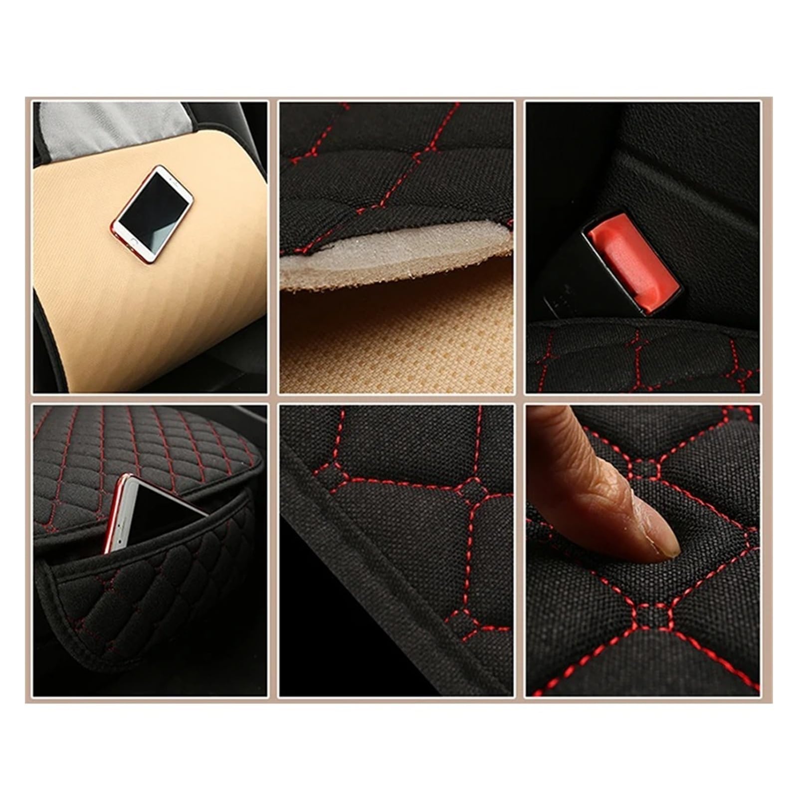 Couverture Siege Housse Protection Universelle pour Siège Voiture en Lin Avant Arrière Tapis Coussin D'été pour Berline SUV, Pick-up, Intérieur