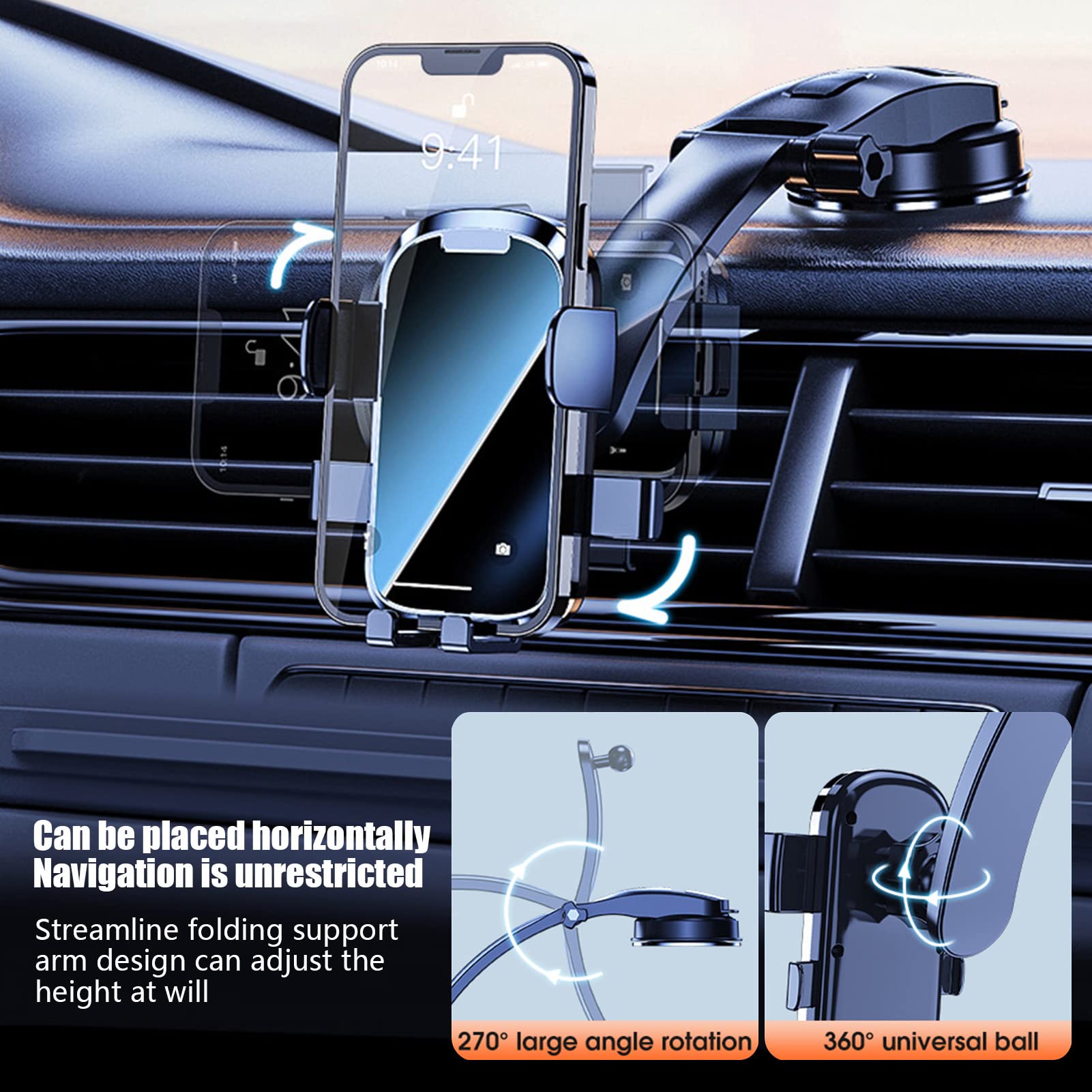 Teksome Supporto per Telefono da Auto a , con Braccio Lungo