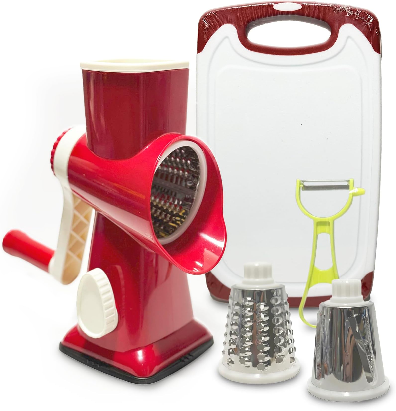 Rotary Cheese Grater Shredder, Cheese Grater With 3