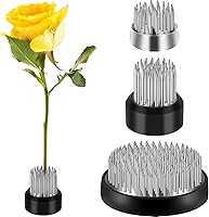 Vista 1 de 3 piezas de ranas florales redondas de metal, florero japonés Ikebana, arreglo floral, soporte para arreglos florales para el hogar, bricolaje, Plata