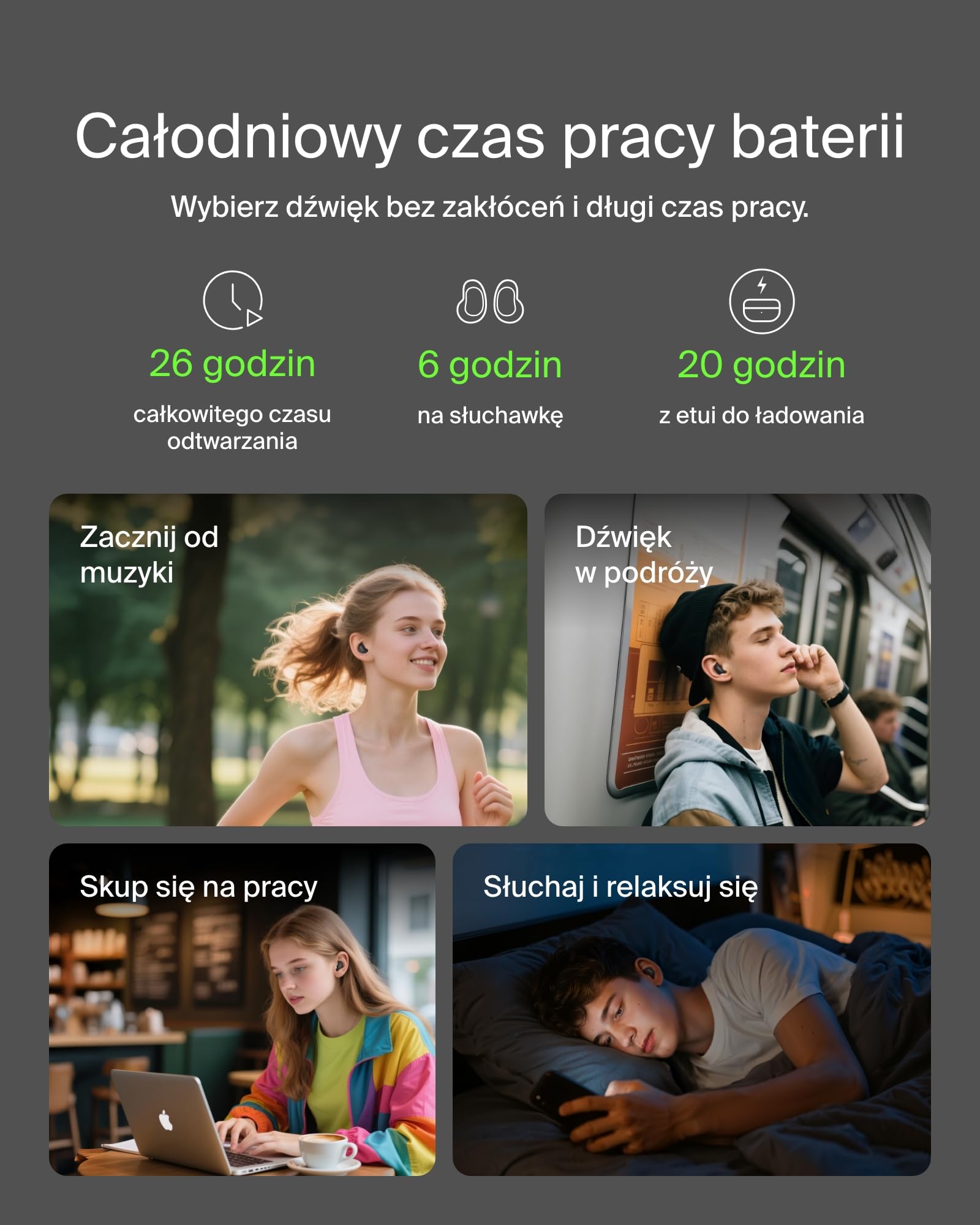Belkin SoundForm Anywhere Słuchawki Bezprzewodowe Douszne, Lekkie i Wygodne, Bluetooth 6.0, 26 h Pracy Baterii, IPX4, Słuchawki do Użytku Podczas Snu, Uprawiania Sportu i Nie Tylko - Czarne