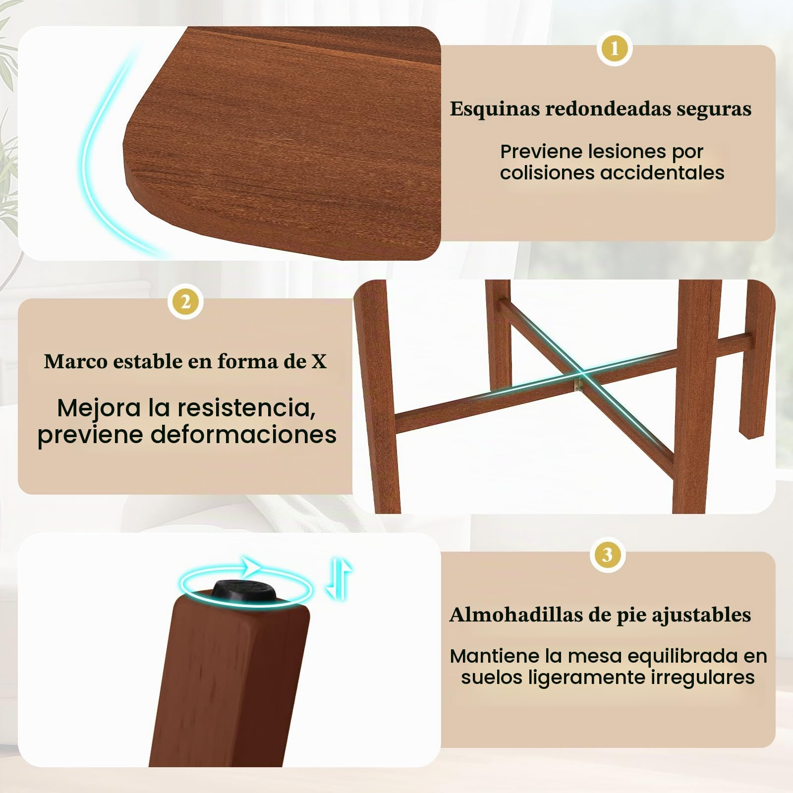 LIFEZEAL Mesa de Comedor Plegable de Madera con Diseño Compacto