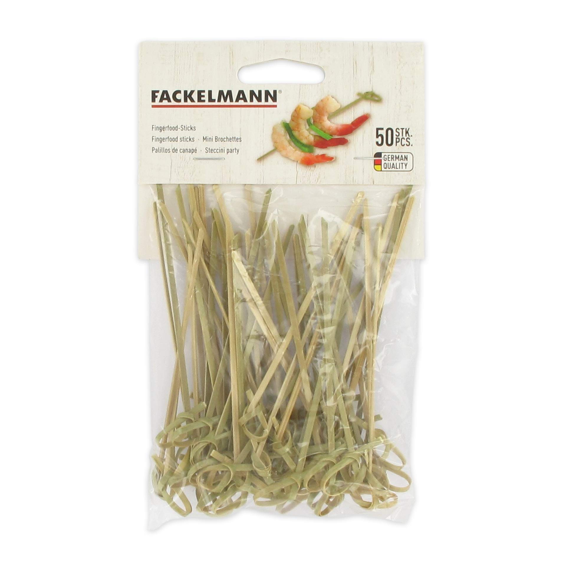 Fackelmann Palillos decorativos bambú, color natural, 10cm, 50 ud-s.
