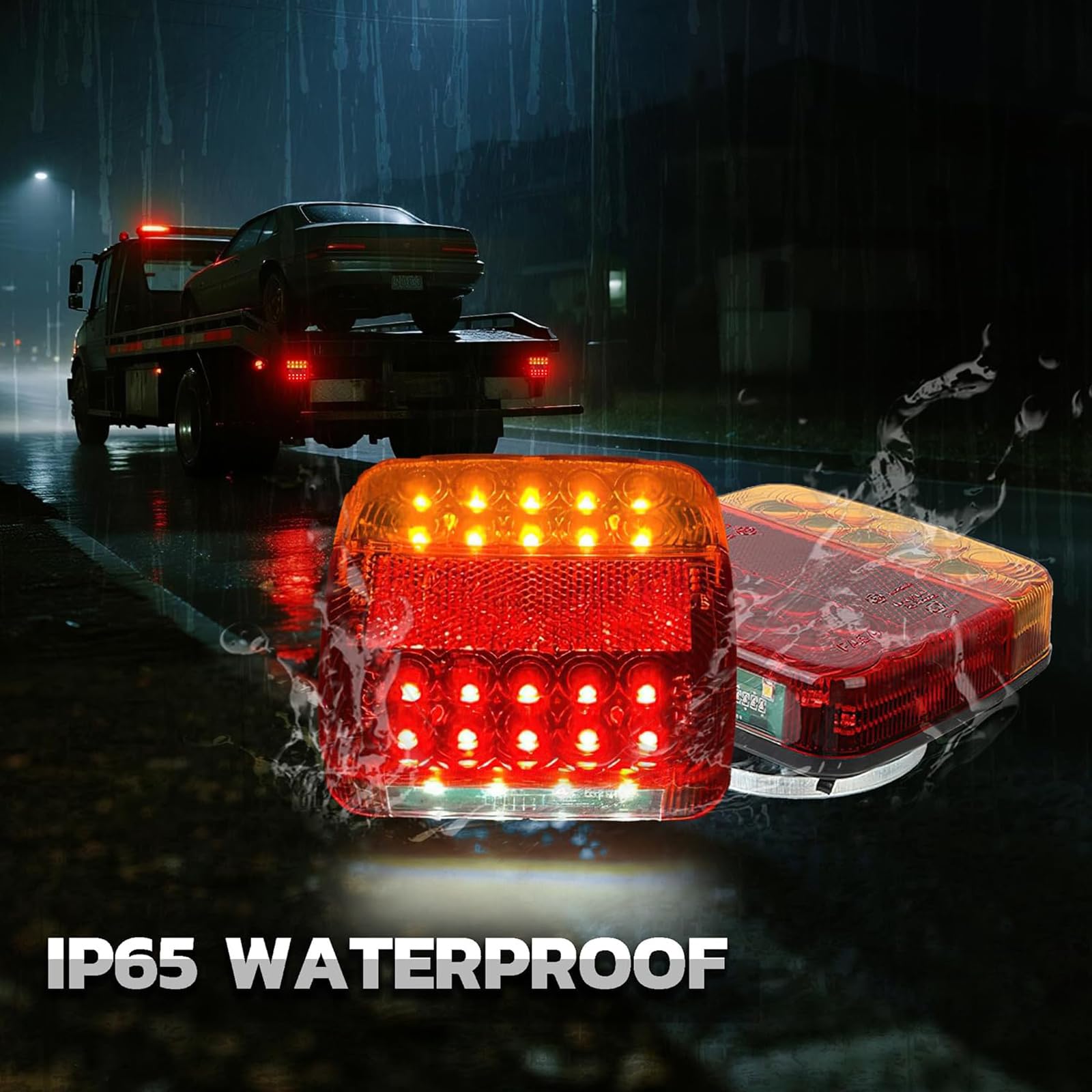 Magnetische Anhänger Rücklichter Kabellos Set, Kabelloses Beleuchtungs LED 12V, Wiederaufladbare Anhänger Beleuchtung mit ECE-Geprüft für Anhänger LKW Wohnwagen LKW RV Traktor