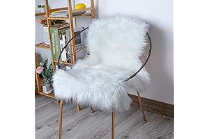 Fluffy Faux Sheepskin Fur Chair Cover for Added Comfort and Warmth