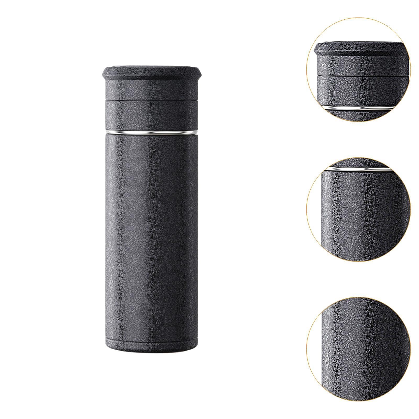 Botella Térmica con de Té de 500 Ml. Botella de Agua Térmica Portátil. Vaso Térmico para Té, Ideal para El Hogar Y Los Viajes Diarios, Grieta de Hielo Negra, tal como se describe
