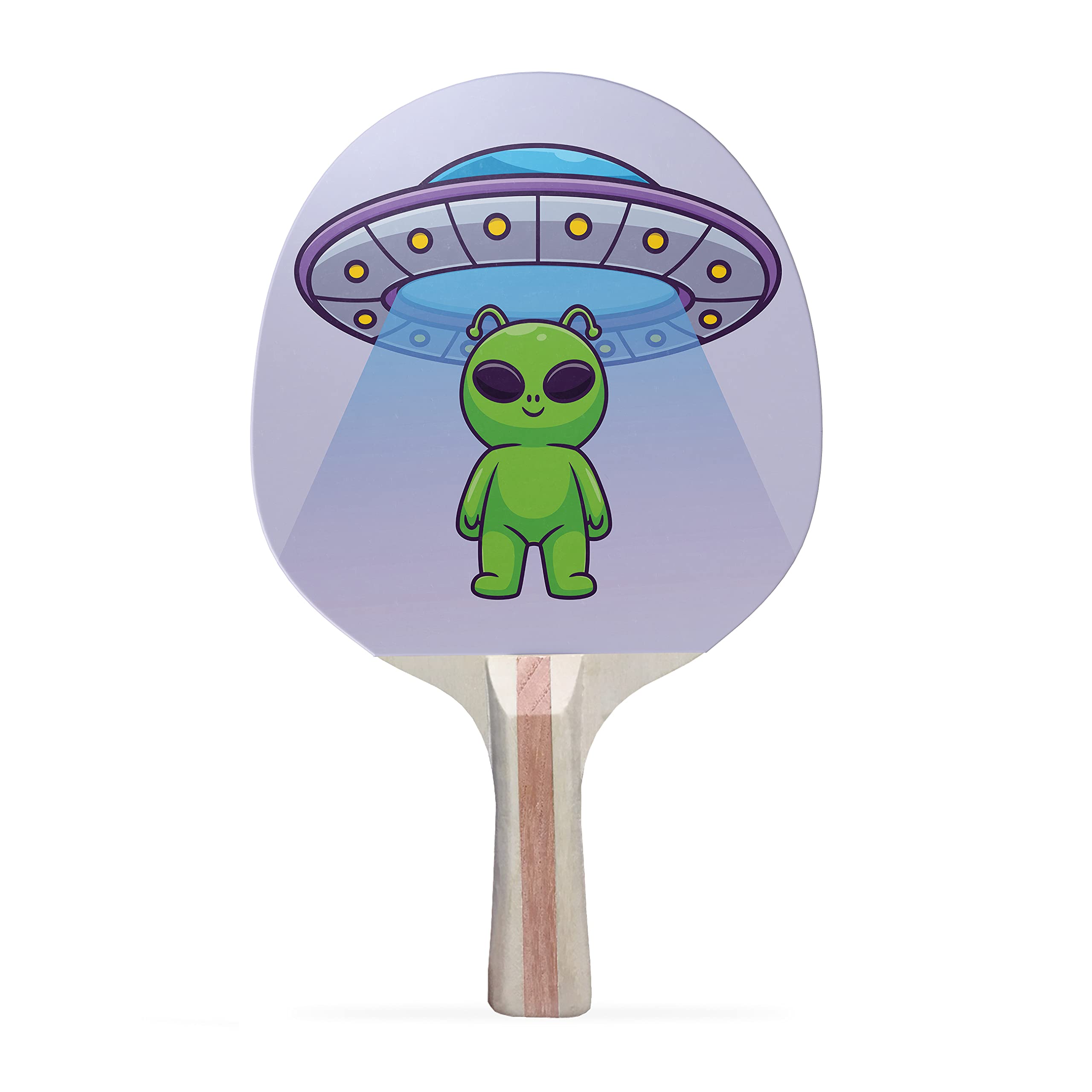 TigerTail Sports Alien UFO Rise Colorful Design Ping Pong Paddle, Premium 5 Ply Table Tennis Racket (Black on Back)