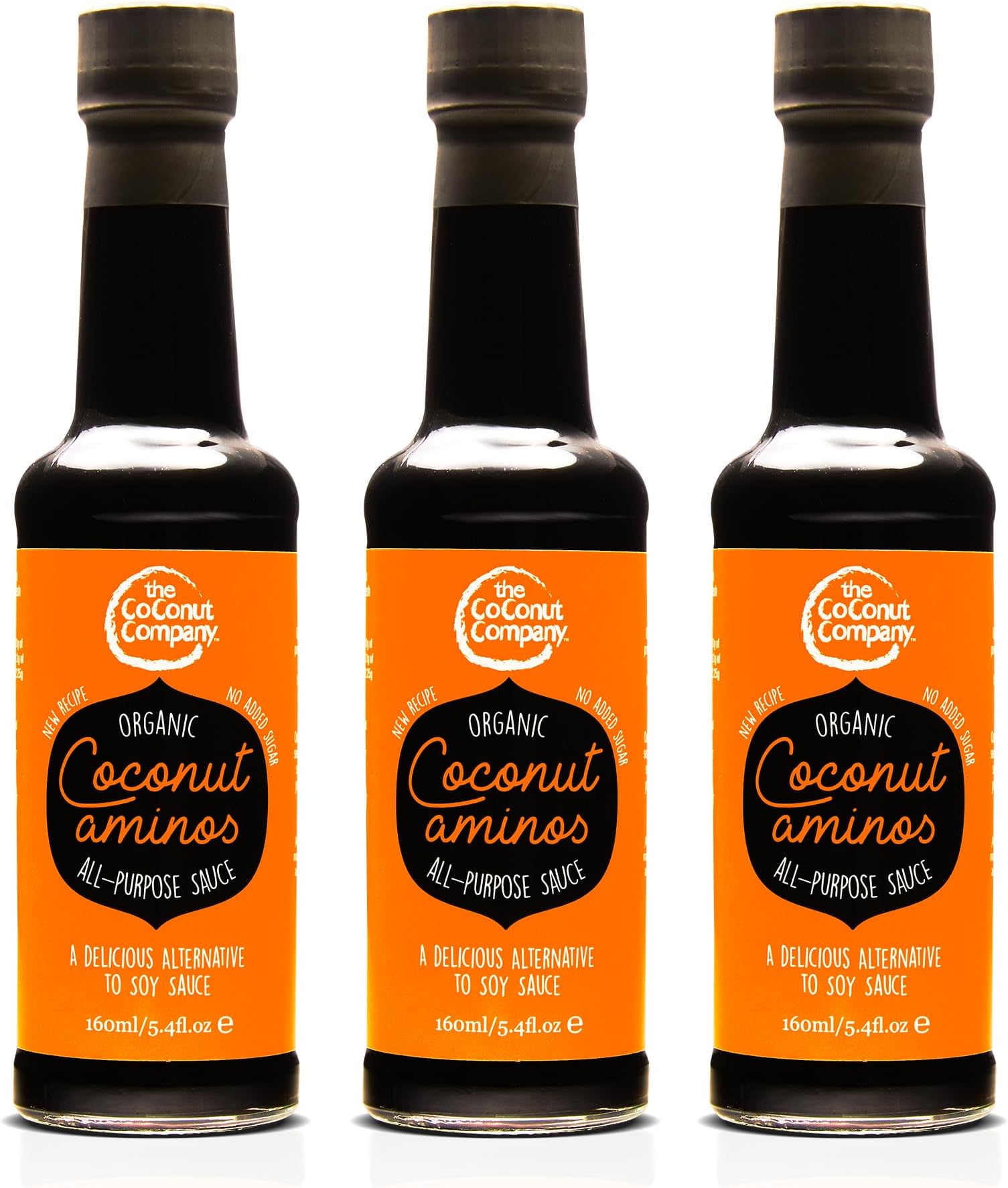 Organic Coconut Aminos - Vegan, Gluten-Free, Raw, Soy-Free, Amino acids, Naturally Fermented, Low Salt, Coconut Seasoning, Soy Sauce Alternative (Pack of 3)