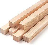 Vista 8 de Tacos de madera para manualidades de 1/2 x 6 pulgadas, 50 varillas cuadradas de madera, palos de madera sin terminar, pequeñas tiras de madera