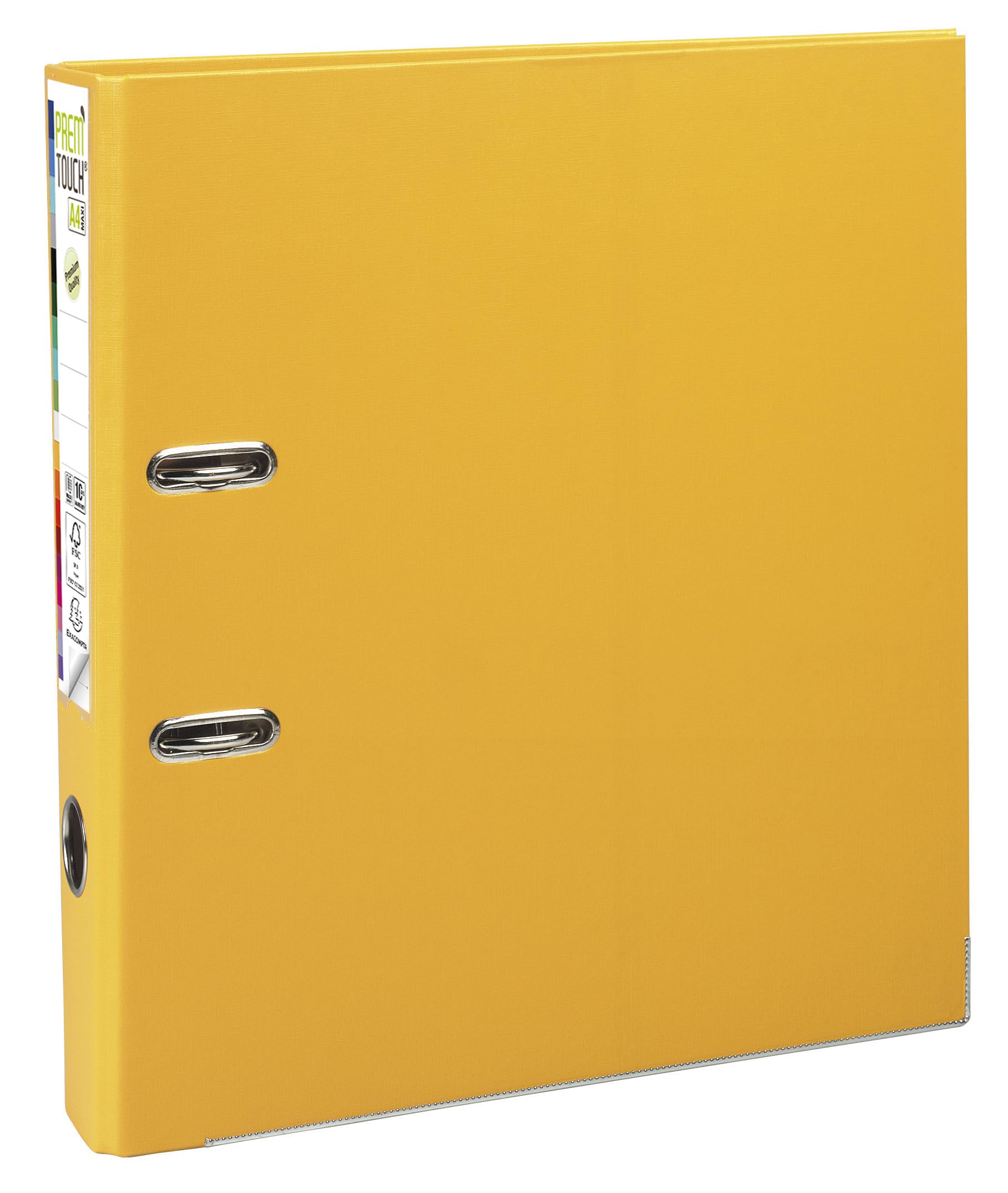 Exacompta - Réf. 53149E - Carton de 10 classeurs à levier A4 MAXI Prem'Touch - Dos 50 mm - Mécanique 55 mm - Dimensions extérieures : 32 x 30 x 5 cm - Format à classer A4 maxi - Coloris : Jaune