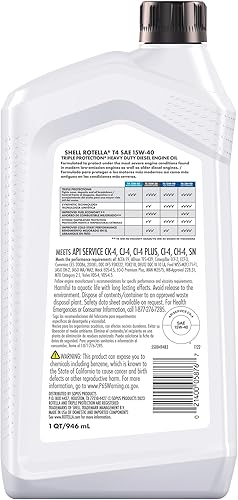 Miniatura 2 de Shell Rotella Aceite de motor T4 Triple Protection 15W-40, 1 cuarto de galón (paquete de 6)
