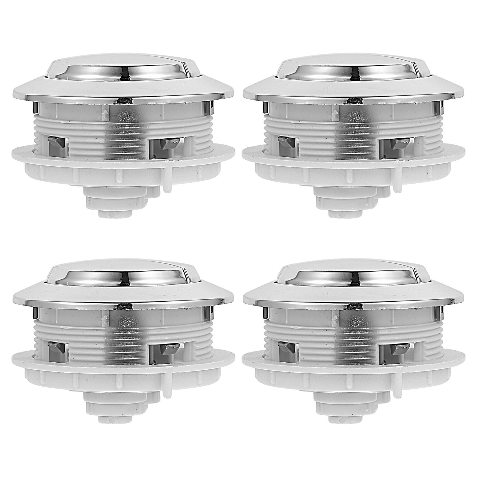 Pulsador de tanque para inodoro compatible, botón de PP color plata para cisterna, 4 piezas