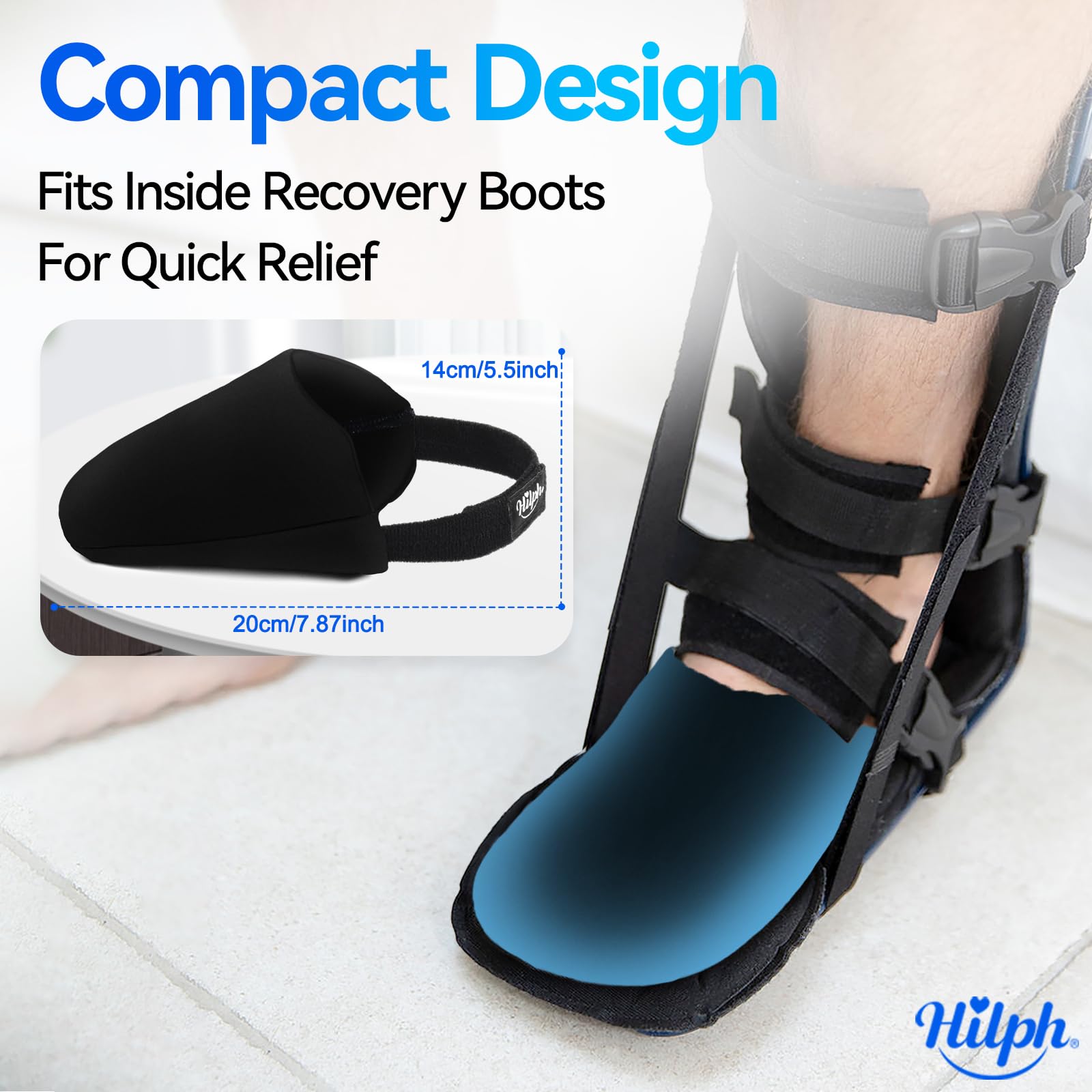 Hilph 1 par de bolsas de hielo para pies y dedos del pie para cirugía de hinchazón y juanetes, bolsa de hielo suave en el antepié, terapia fría y caliente para pies rotos, fascitis plantar,